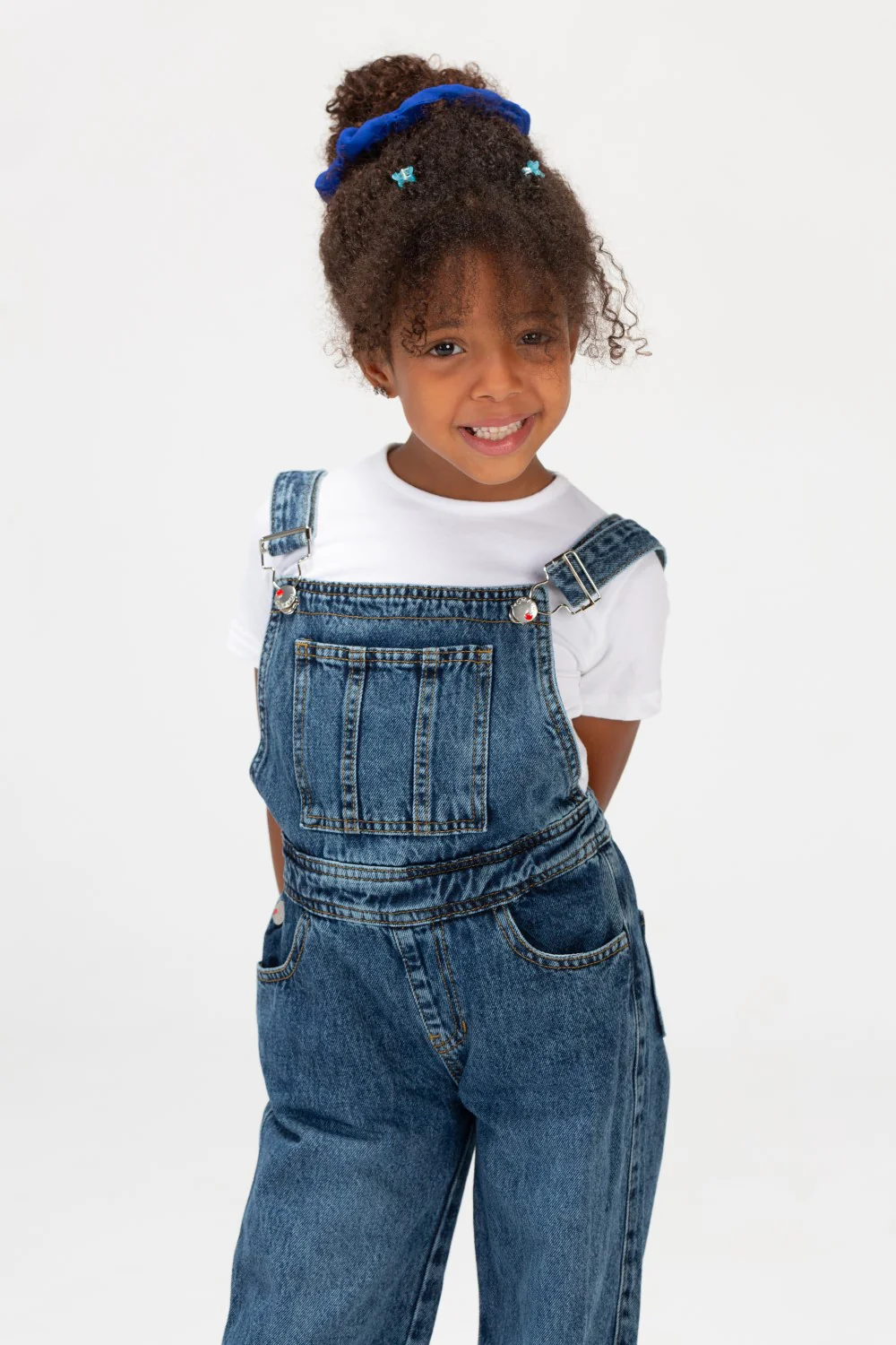 Girls Used Slouchy Jeans Jumpsuit With A Bow Tie At The Back And A Modern Cut - Image 13
