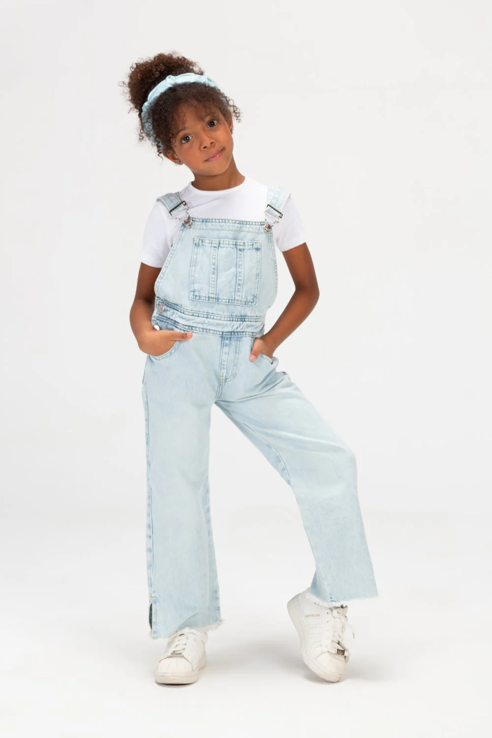 Girls Used Slouchy Jeans Jumpsuit With A Bow Tie At The Back And A Modern Cut - Image 14