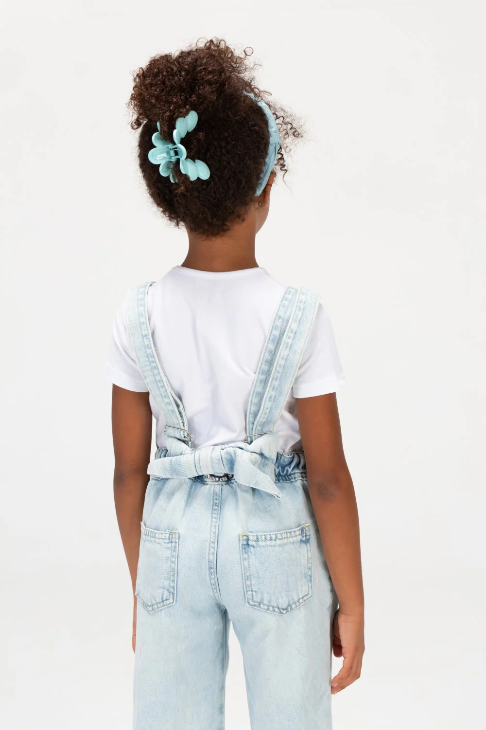 Girls Used Slouchy Jeans Jumpsuit With A Bow Tie At The Back And A Modern Cut - Image 15
