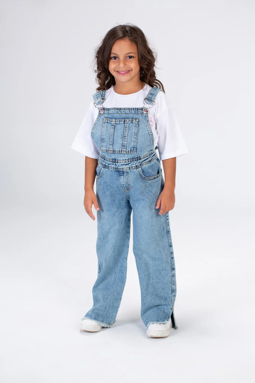 Girls Used Slouchy Jeans Jumpsuit With A Bow Tie At The Back And A Modern Cut - Image 4