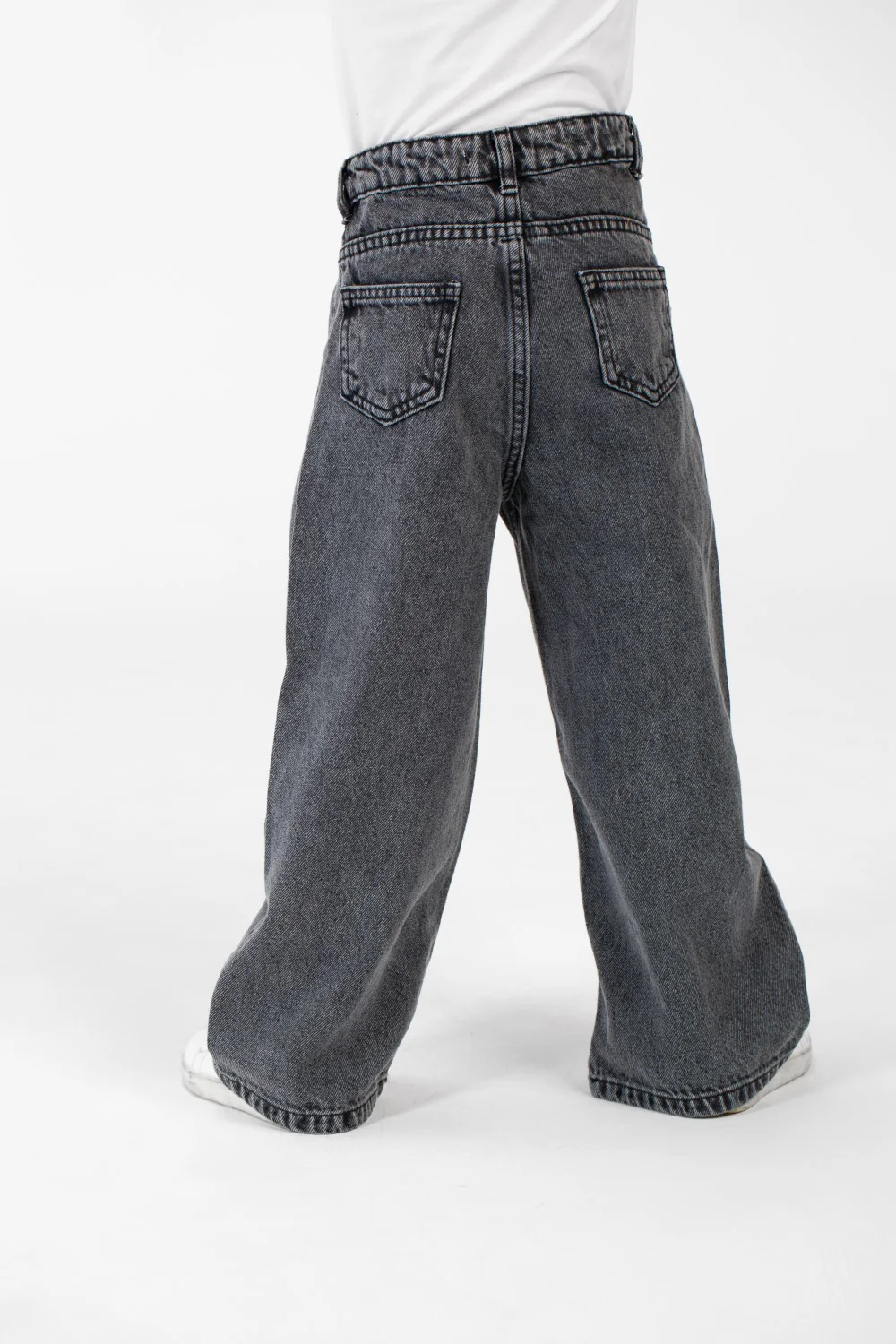 Girl's Wide Leg Jeans Pants With A Modern Side Zipper Pocket - Image 14