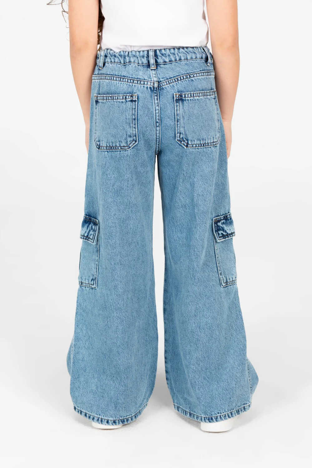 Girl's Wide Leg Slouchy Jeans Pants With Side Pockets - Image 10
