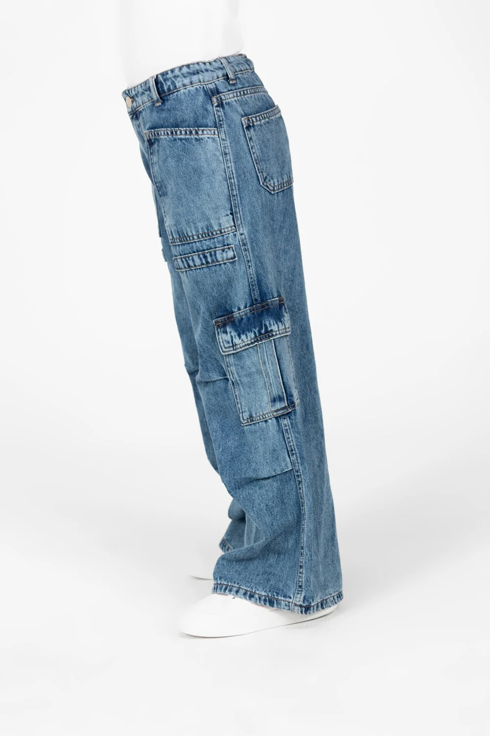 Girl's Wide Leg Slouchy Jeans Pants With Side Pockets - Image 16