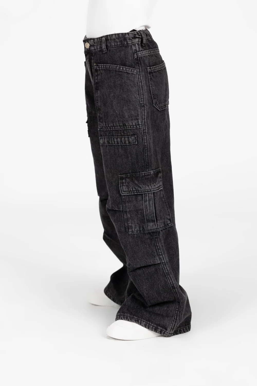 Girl's Wide Leg Slouchy Jeans Pants With Side Pockets - Image 4