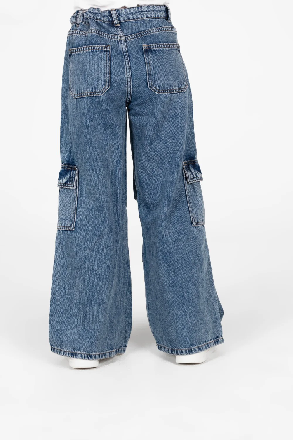 Girl's Wide Leg Slouchy Jeans Pants With Side Pockets - Image 6