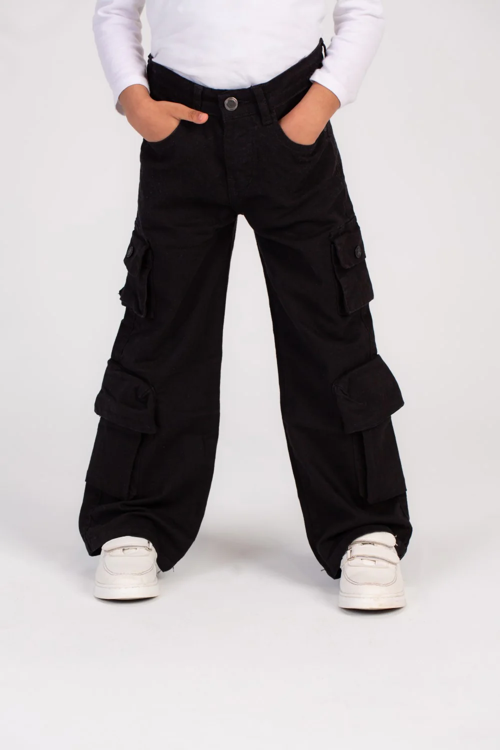 Girl's Wide Leg Style Gabardines Pants With Unique Cut Wide Leg Style For A Fashionable Look - Image 4