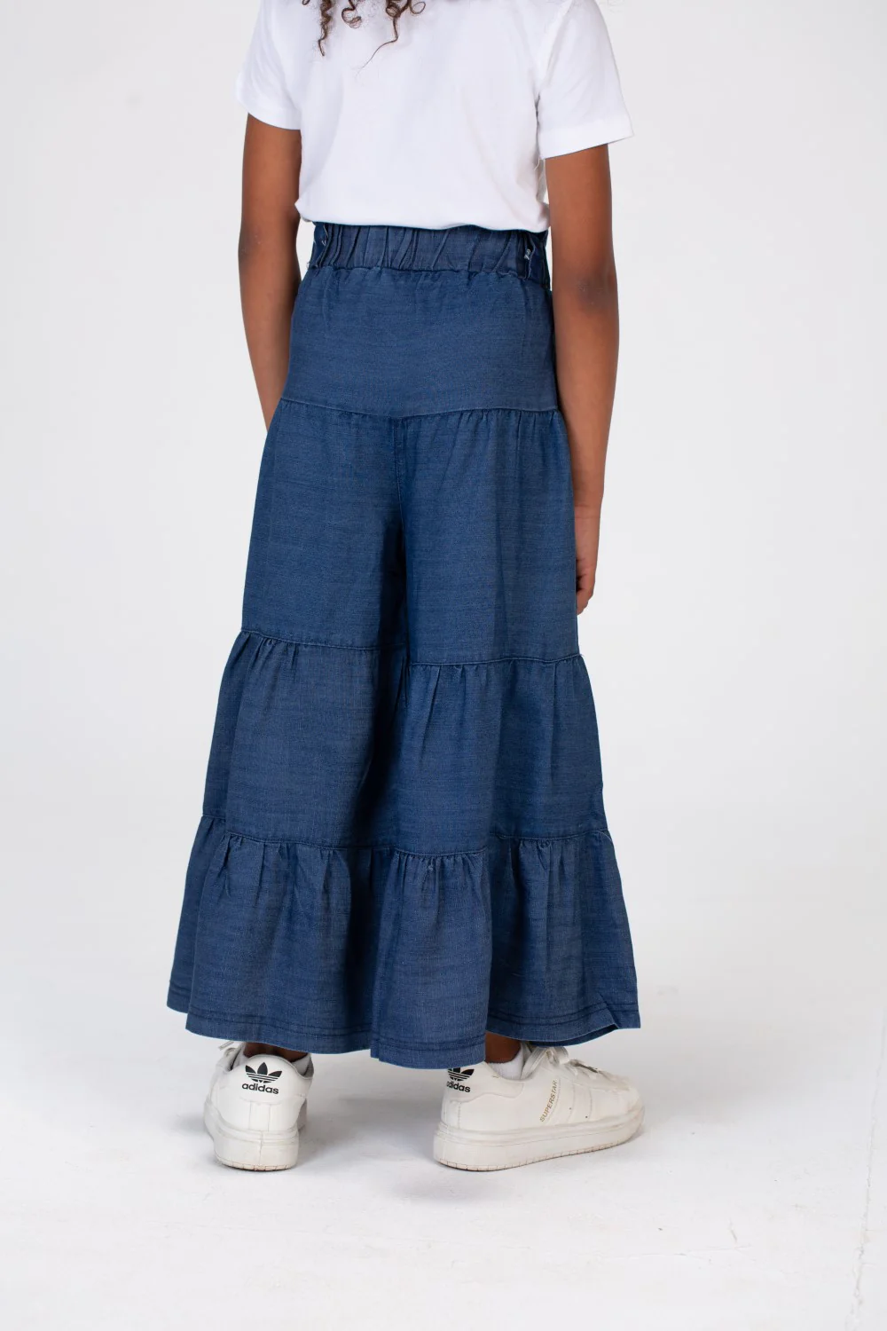 Girls Wide Leg Trousers Made Of Fabric With Ruffles And Elastic In The Middle - Image 11