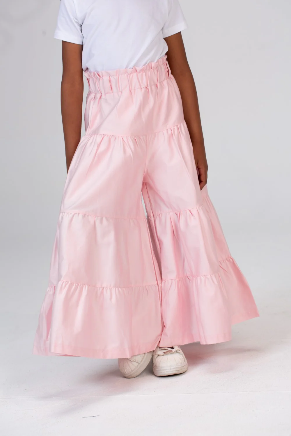Girls Wide Leg Trousers Made Of Fabric With Ruffles And Elastic In The Middle - Image 18