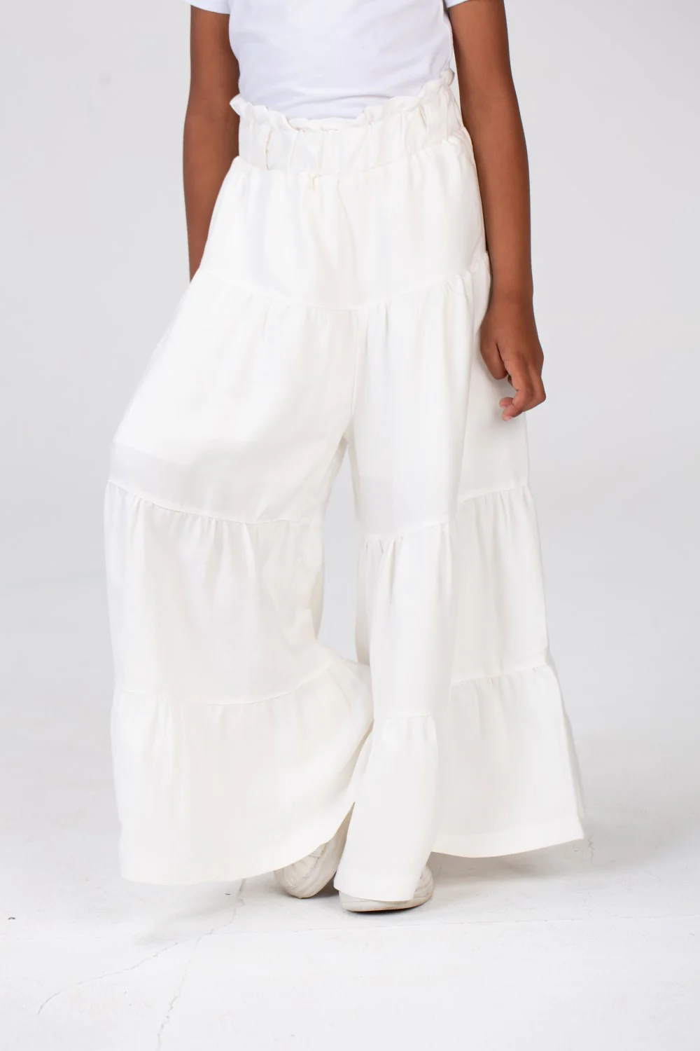 Girls Wide Leg Trousers Made Of Fabric With Ruffles And Elastic In The Middle - Image 22