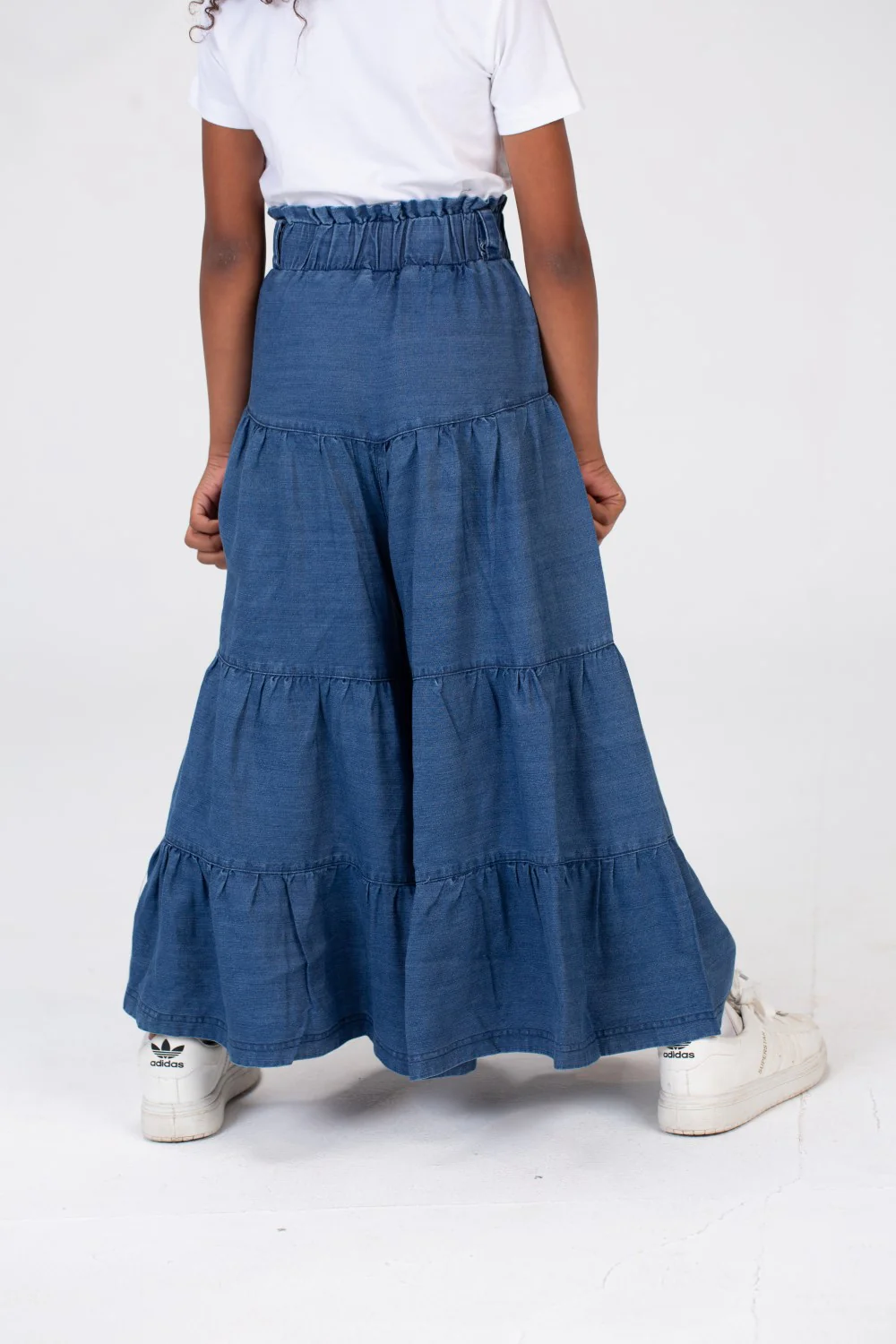 Girls Wide Leg Trousers Made Of Fabric With Ruffles And Elastic In The Middle - Image 5