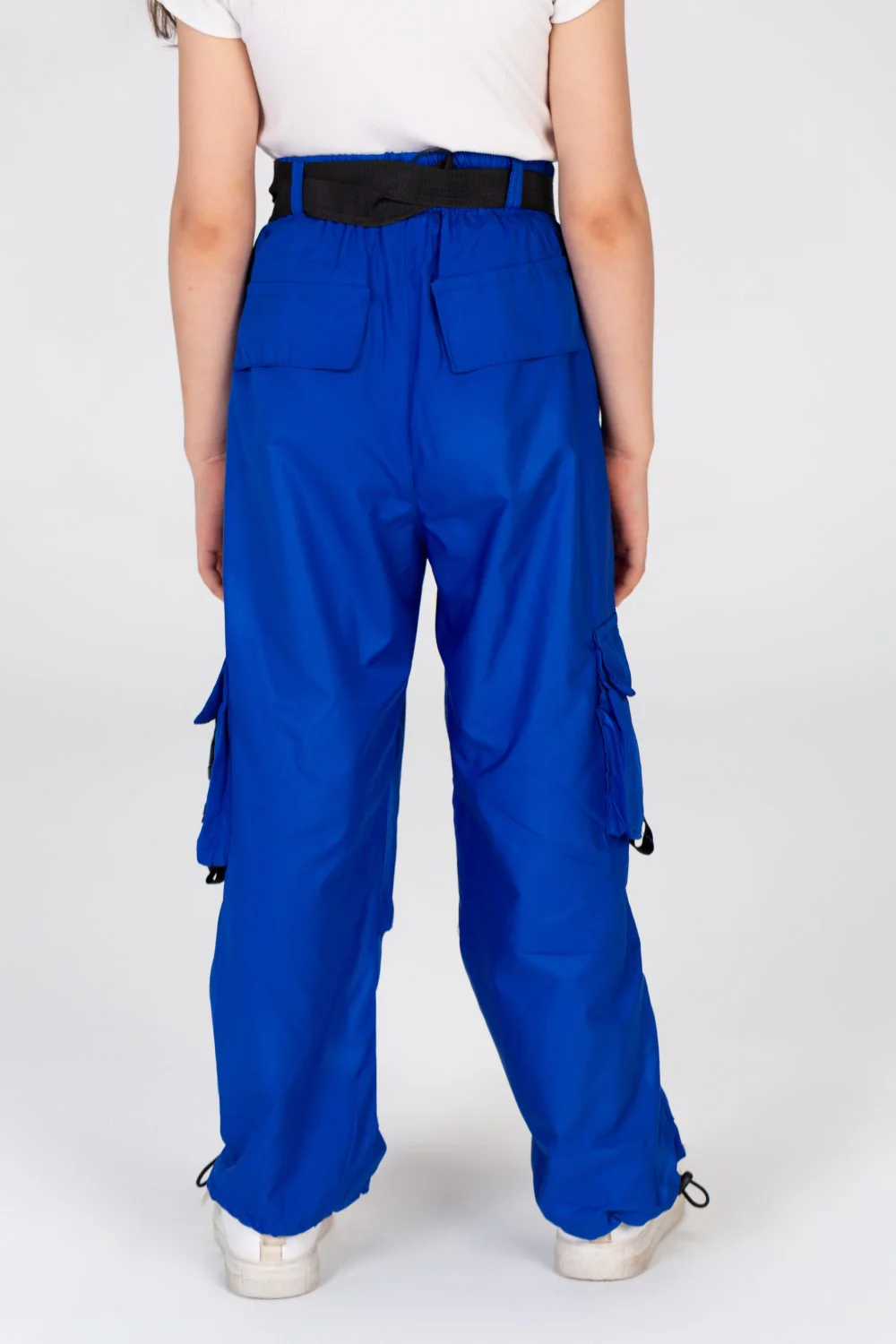 Girls Wide Leg Waterproof Trousers With A Belt At The Waist And Pockets In A Modern Fit - Image 6