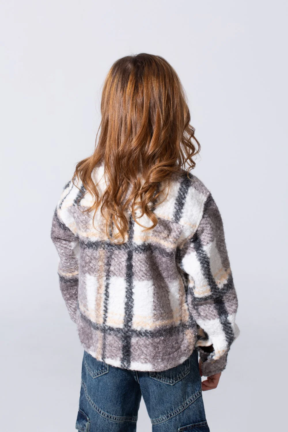 Girl's Winter Checked Slim Fit Shirt With Front Pockets And Long Sleeves - Image 2