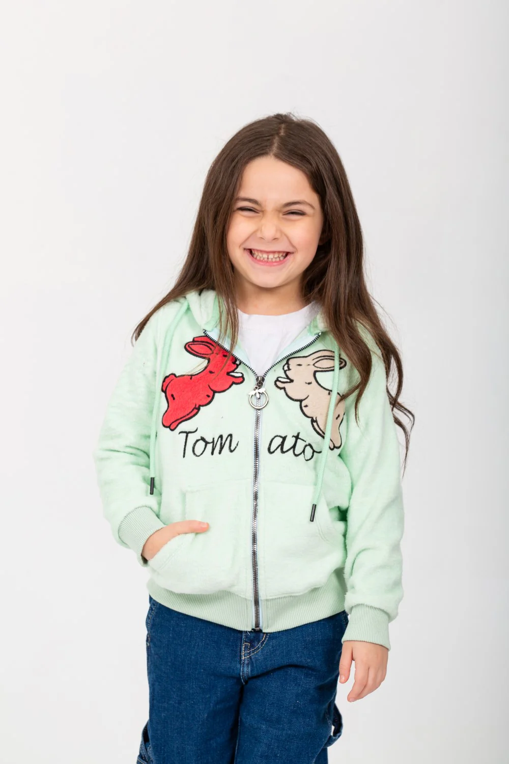 Girl's Winter Hooded Front Printed Sweatshirt - Image 9