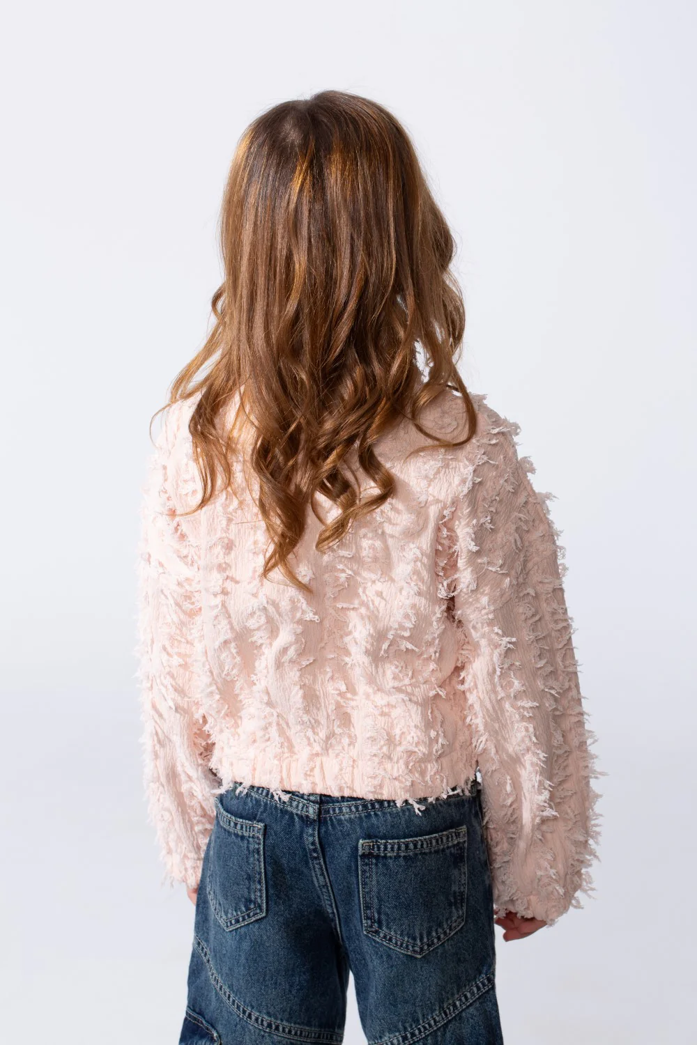 Girl's Winter Textured Fabric Zipper Slim Fit Shirt In A Modern Design - Image 10