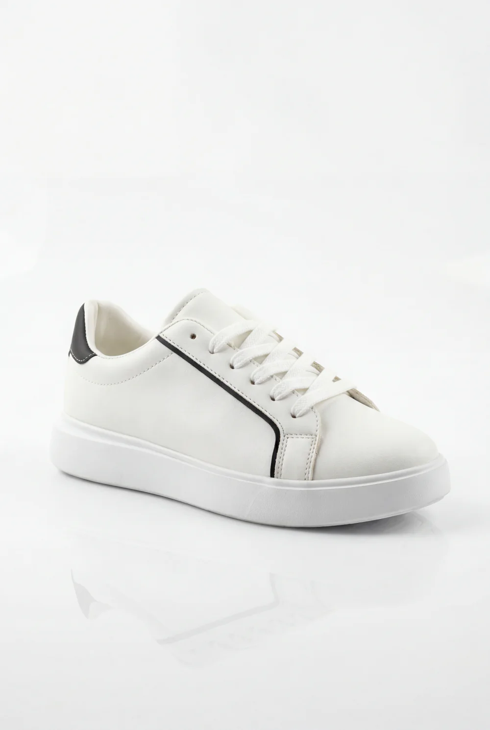 Men’s Clean Textured Minimalist Trainer Low-Top Sneakers Slim Inlaid Trim Along Side Panels Classic Shoes - Image 10