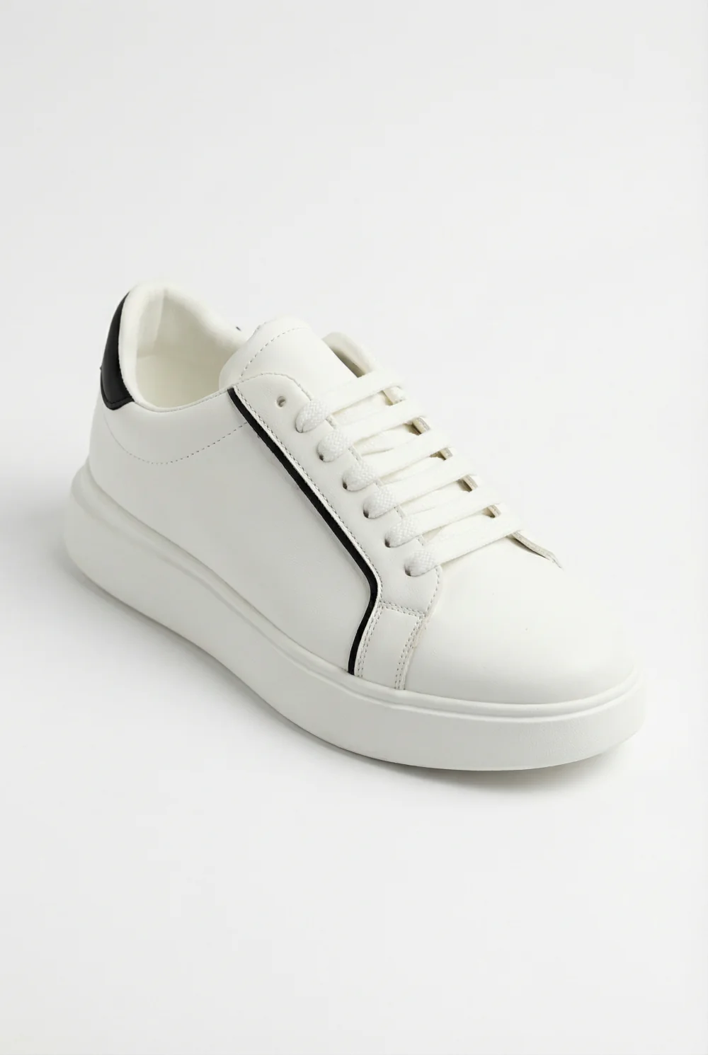 Men’s Clean Textured Minimalist Trainer Low-Top Sneakers Slim Inlaid Trim Along Side Panels Classic Shoes - Image 5