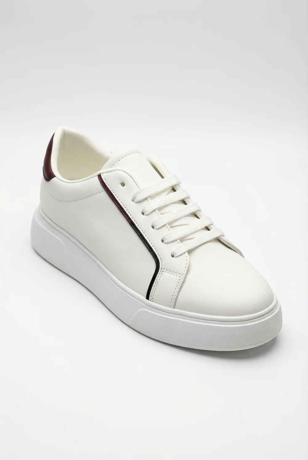 Men’s Clean Textured Minimalist Trainer Low-Top Sneakers Slim Inlaid Trim Along Side Panels Classic Shoes - Image 8