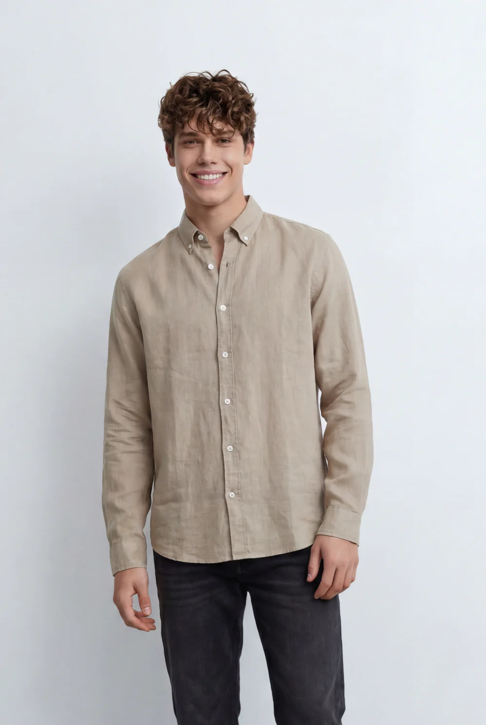 Men’s Tomato Store Regular Fit Shirt Button Down Collar Long Sleeves Tailored Crafted From Breathable Fabric