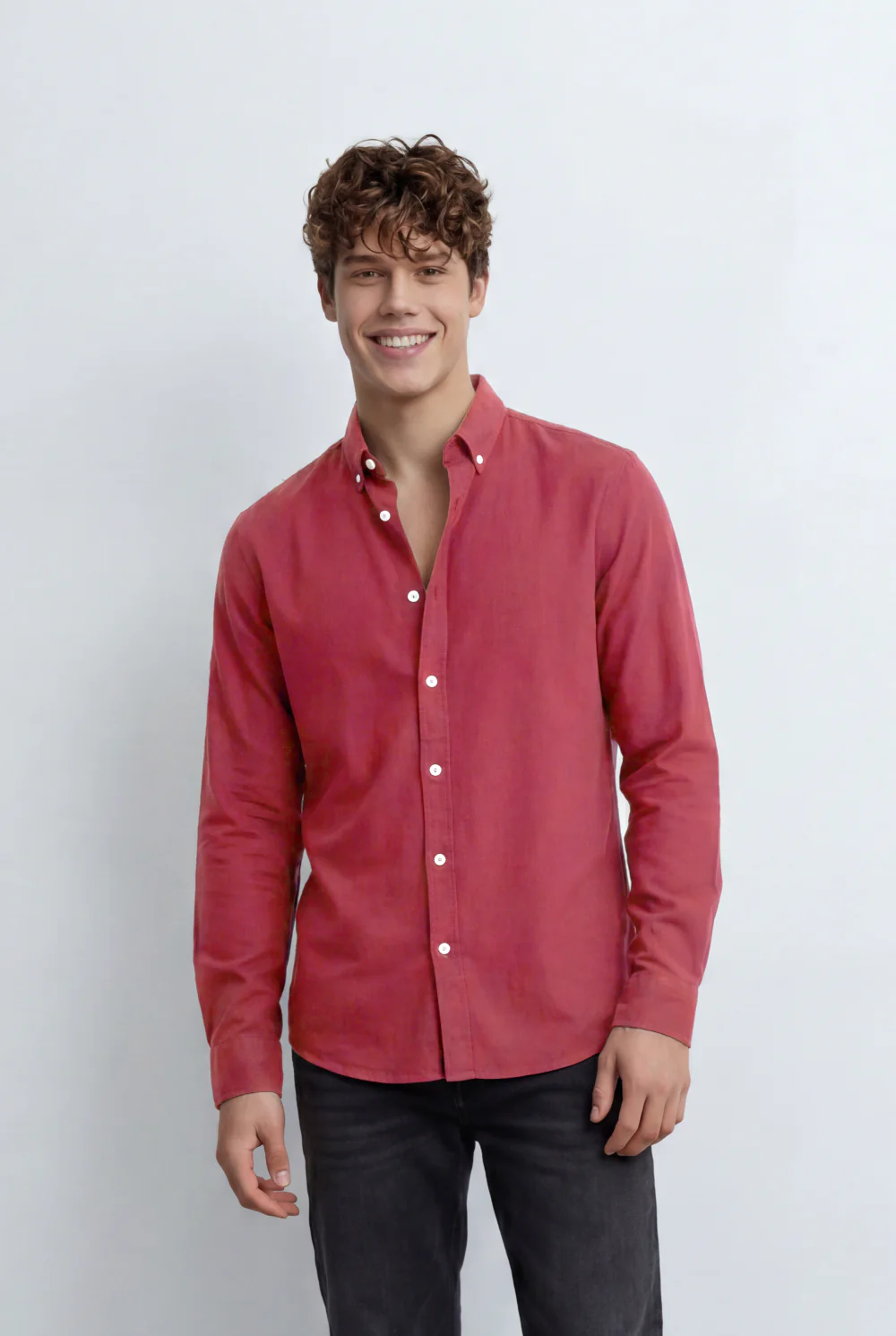 Men’s Tomato Store Regular Fit Shirt Button Down Collar Long Sleeves Tailored Crafted From Breathable Fabric - Image 29