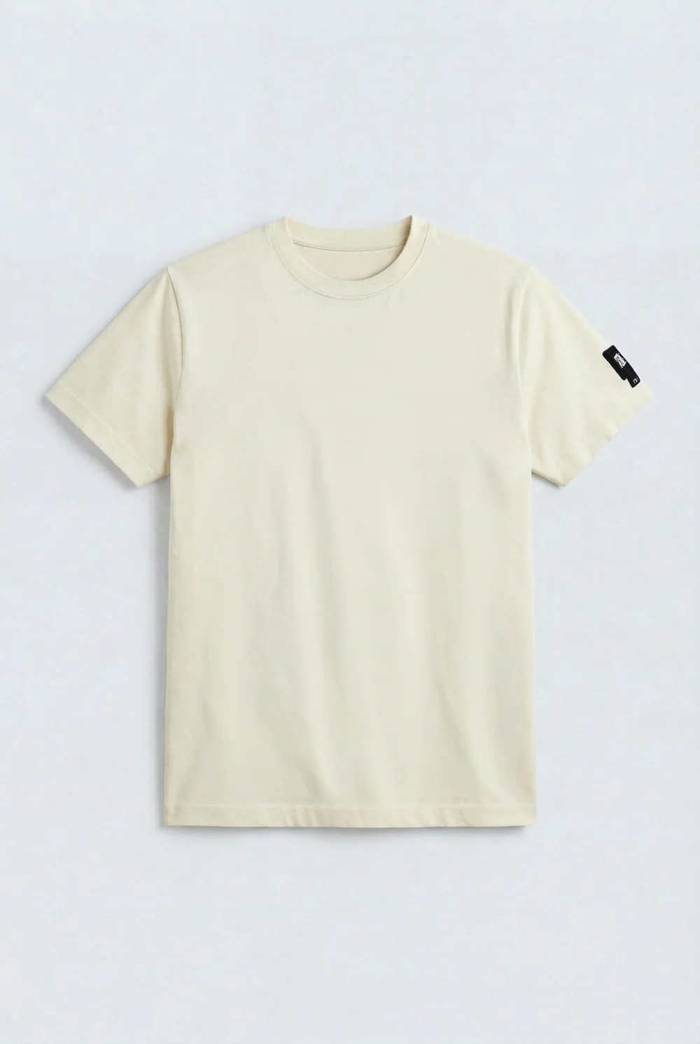 Men’s Ribbed Crew Neckline Tomato Store Signature Shoulder Patch Short Sleeves T-Shirt - Image 2