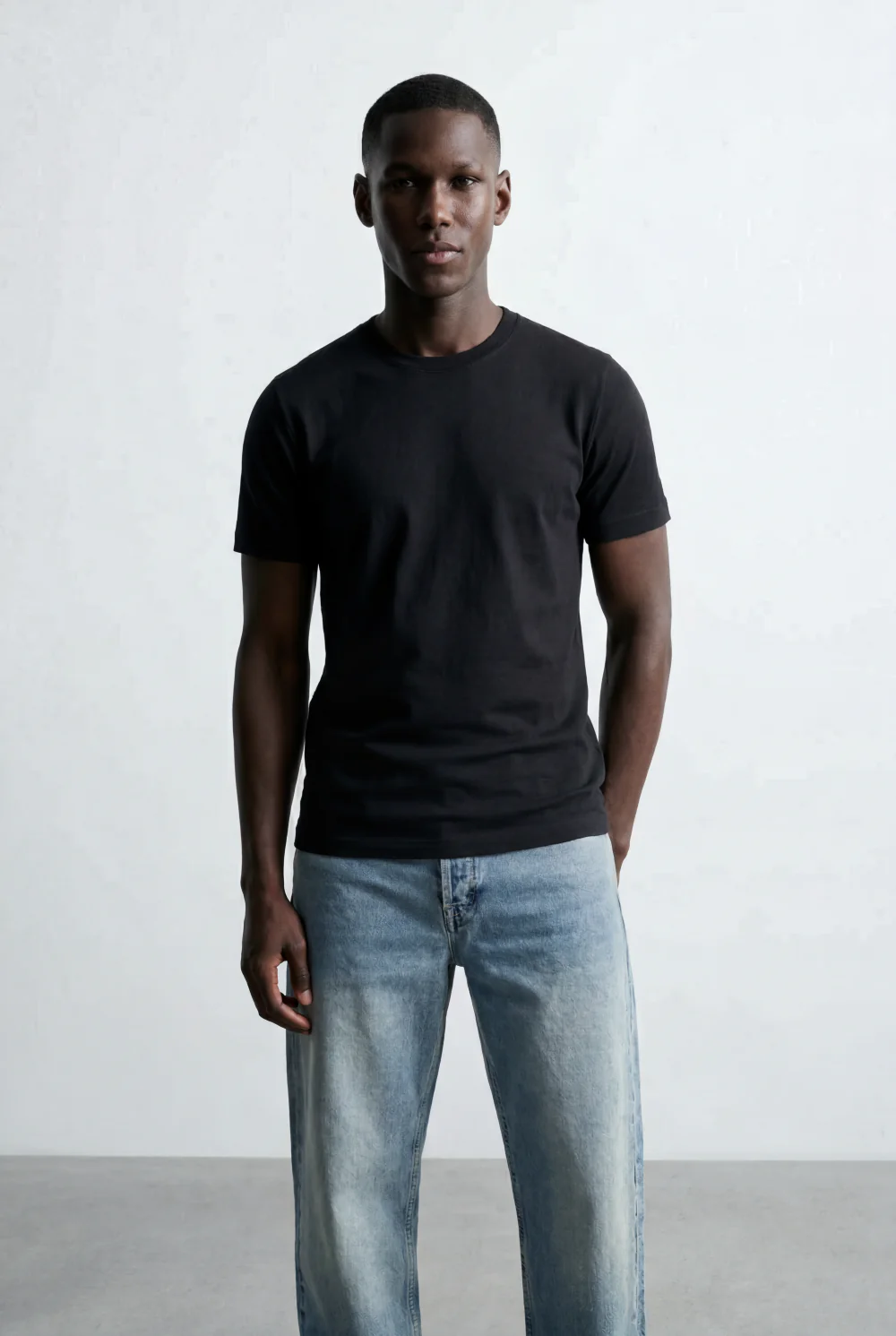 Men’s Ribbed Crew Neckline Tomato Store Signature Shoulder Patch Short Sleeves T-Shirt - Image 7