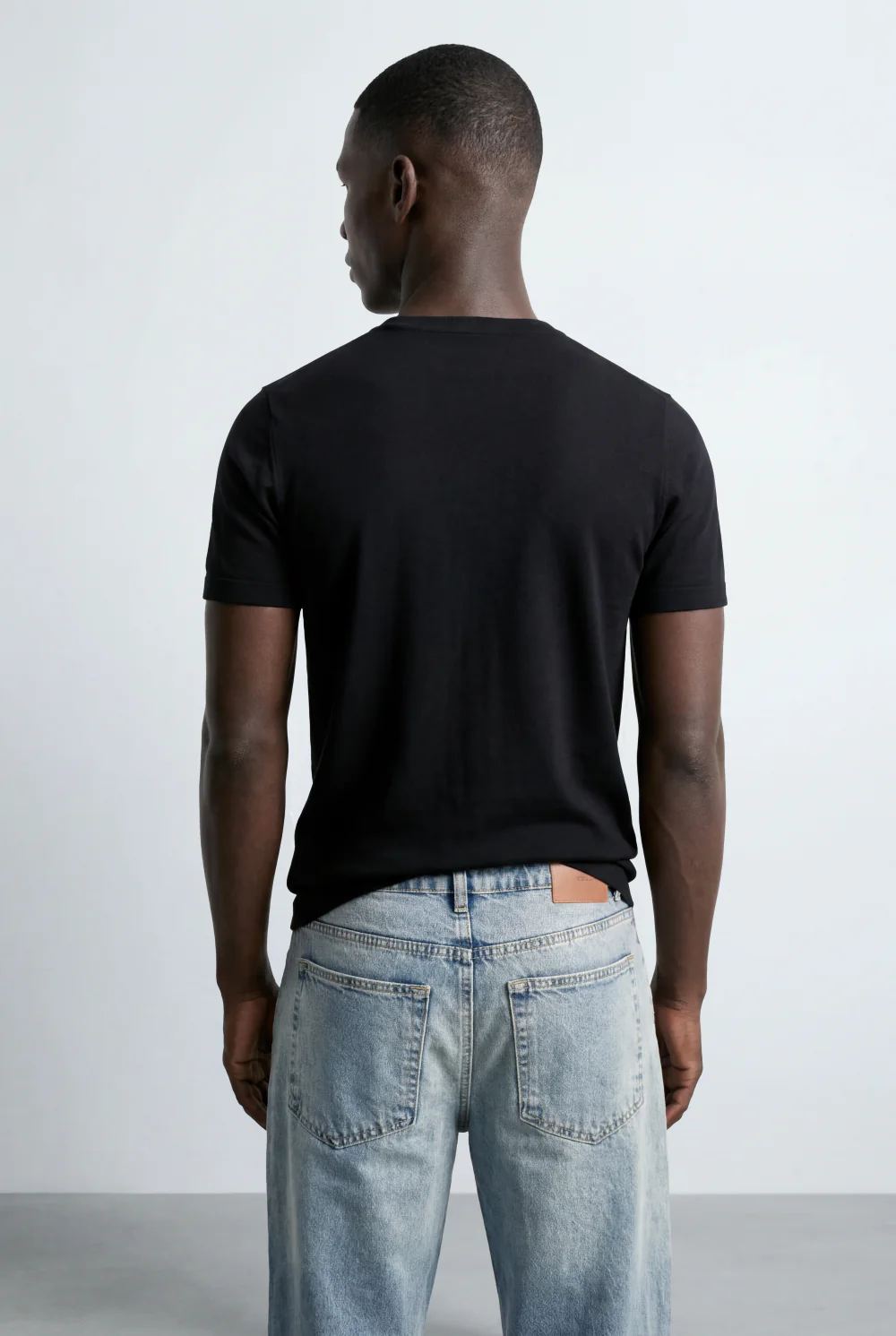 Men’s Ribbed Crew Neckline Tomato Store Signature Shoulder Patch Short Sleeves T-Shirt - Image 9