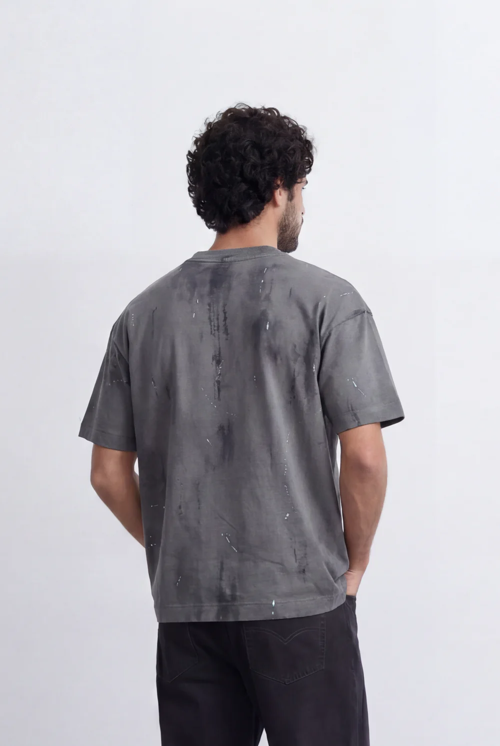 Men’s Tomato Store Abstract Wash Tee Smudge Effect Surface Minimal Grunge Texture Relaxed - Image 6