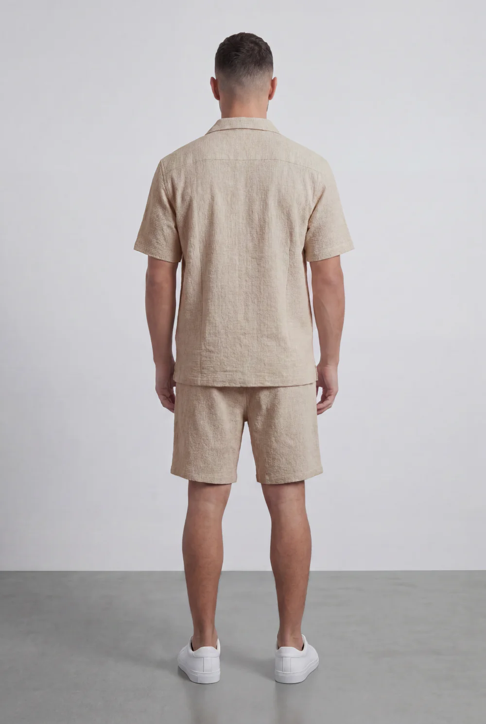 Men’s Tomato Store Airy Knit Resort Co-Ord Open Collar Textured Surface Button Front Regular Fit Outfit - Image 10