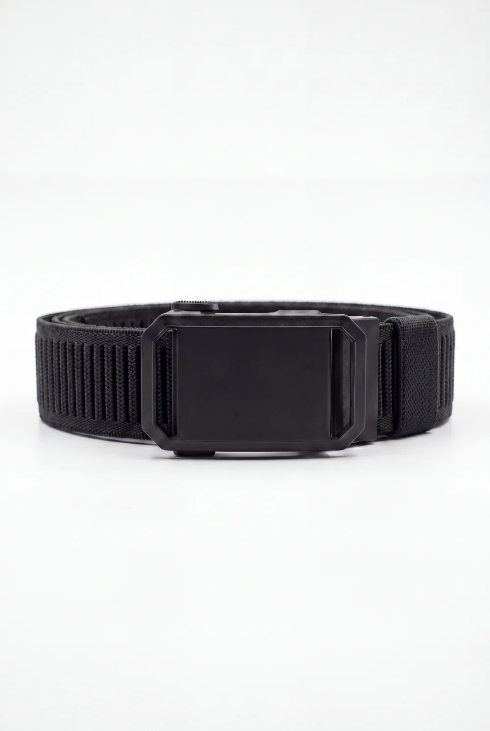 Men’s Tomato Store Angular Frame Auto Belt With Geometric Basket Weave Pattern Raised Inner Rib Grip Texture Smooth Plate Buckle - Image 2