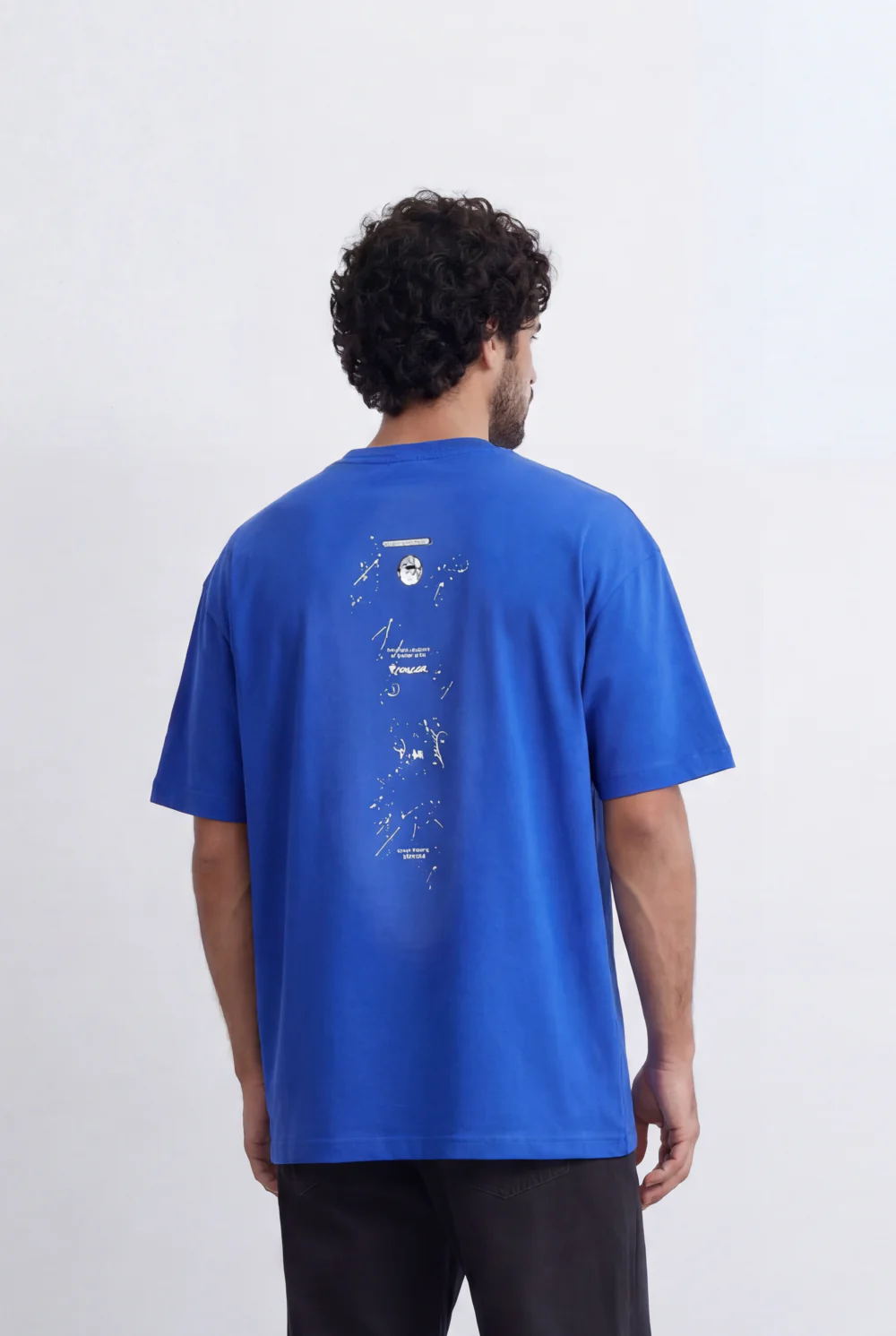 Men’s Tomato Store Back Graphic T-Shirt Minimal Vertical Artwork Placement Clean Oversized Streetwear Fit - Image 2