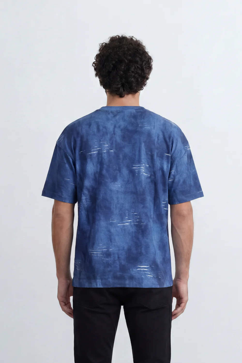 Men’s Tomato Store Balance Fade T-Shirt Relaxed Fit Cloudy Acid Wash Surface Tonal Chest Typography Print Scattered Scratch Distress - Image 10