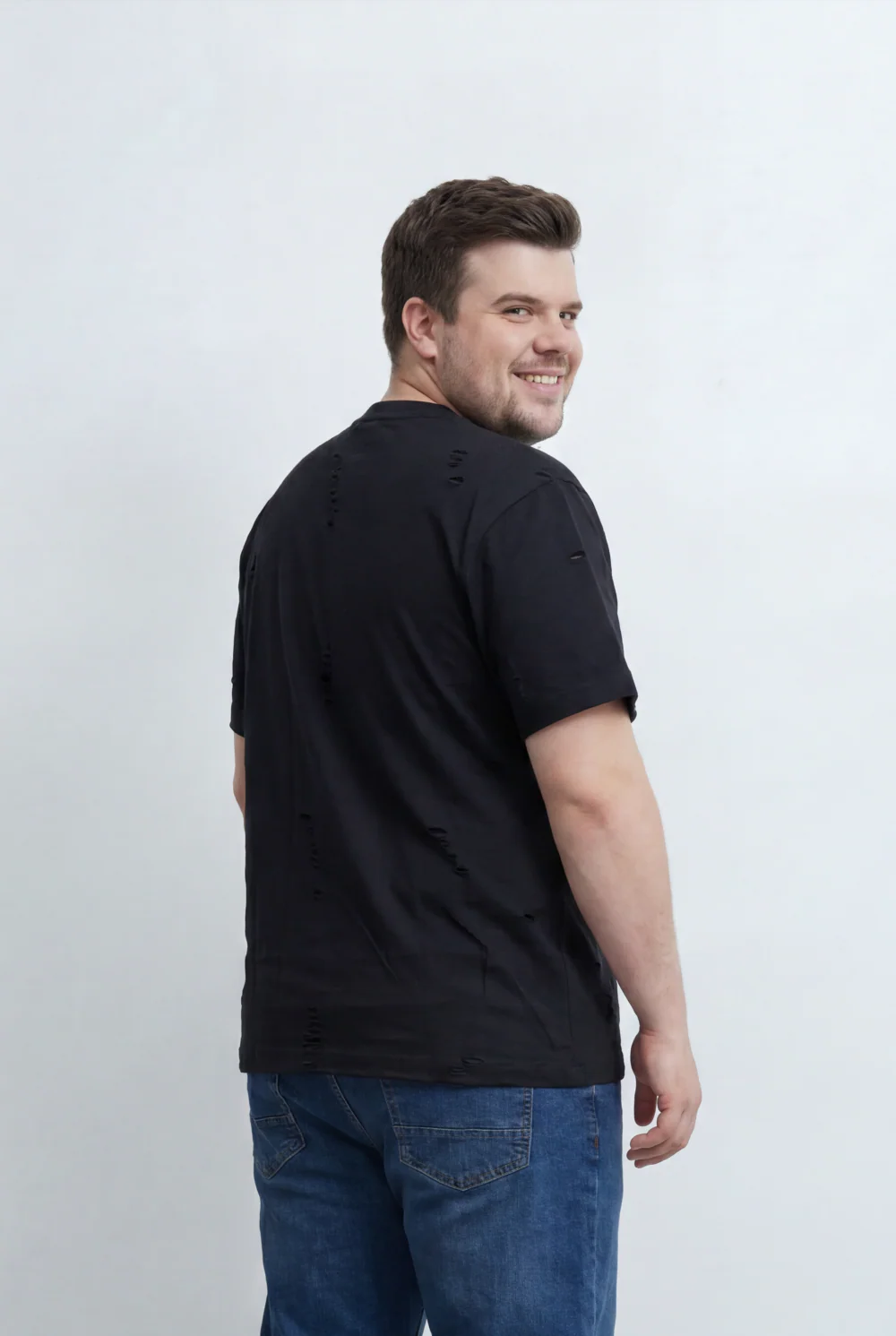 Men’s Tomato Store Big Size Distressed T-Shirt Intentional Ripped Details - Image 2