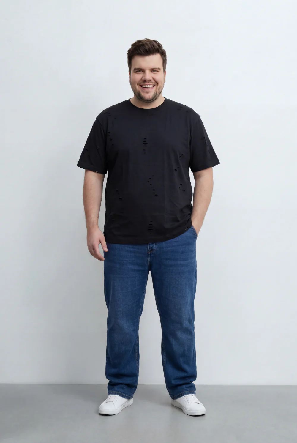 Men’s Tomato Store Big Size Distressed T-Shirt Intentional Ripped Details - Image 3