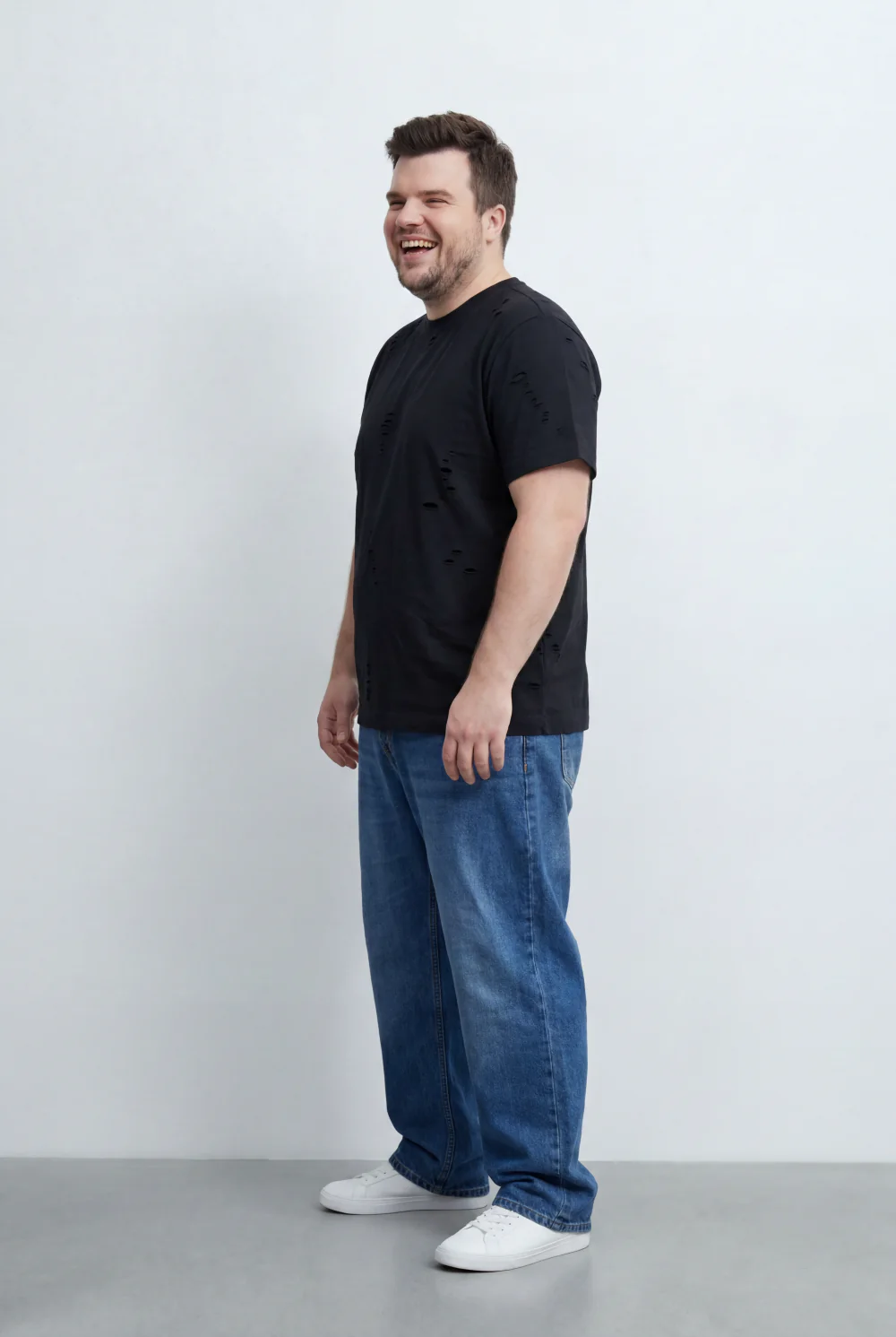 Men’s Tomato Store Big Size Distressed T-Shirt Intentional Ripped Details - Image 4