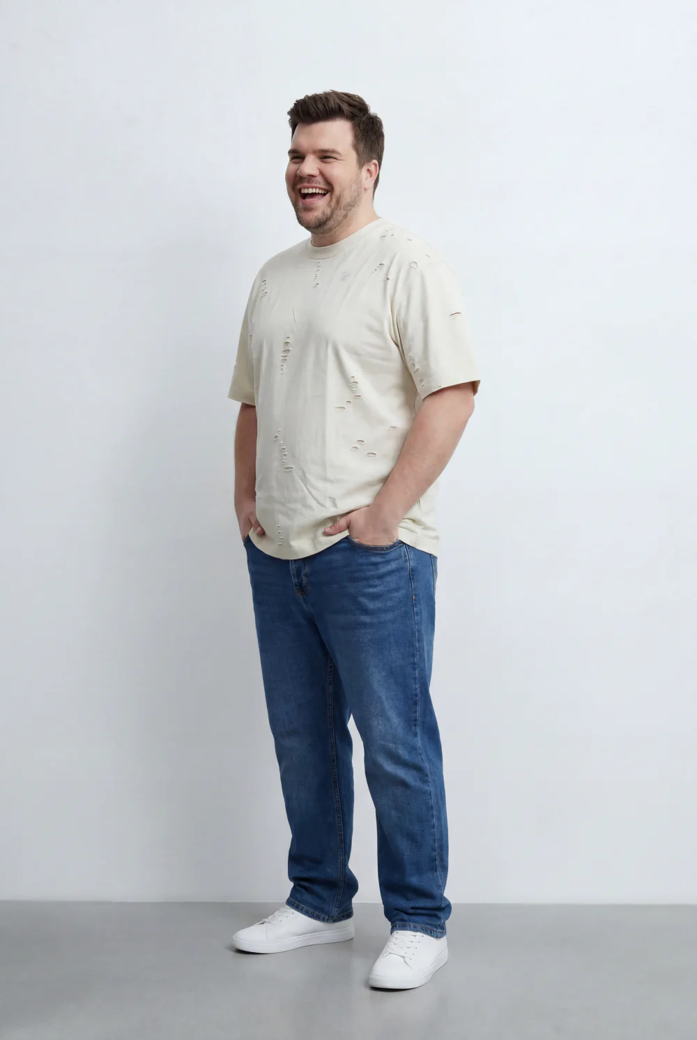 Men’s Tomato Store Big Size Distressed T-Shirt Intentional Ripped Details - Image 7