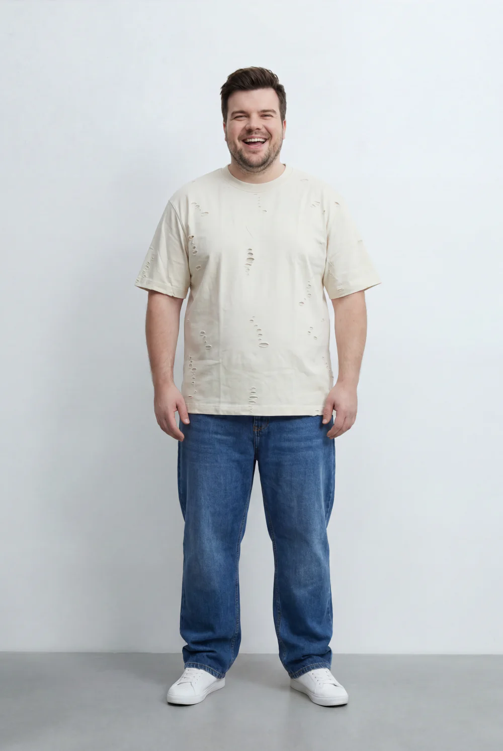 Men’s Tomato Store Big Size Distressed T-Shirt Intentional Ripped Details - Image 8