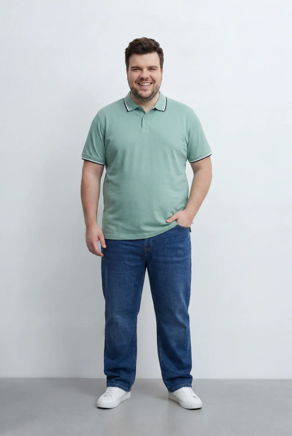 Men’s Tomato Store Big Size Polo Crafted Contrast Tipping Details Collar And Sleeves T-Shirt - Image 7