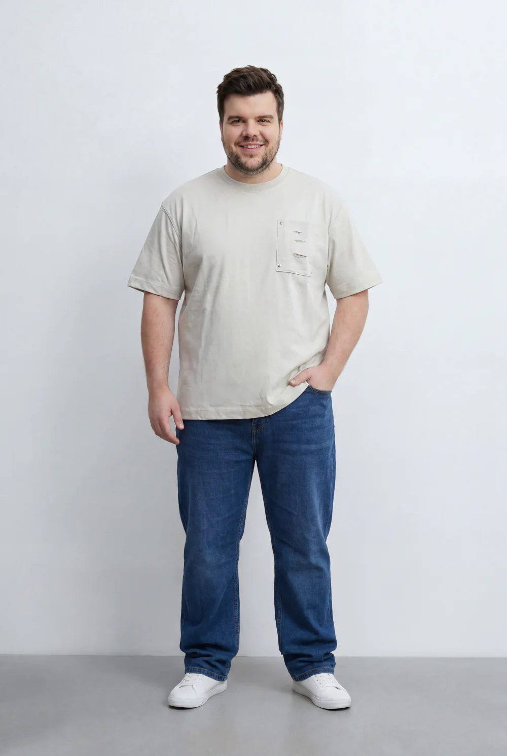 Men’s Tomato Store Big Size T-Shirt Utility Inspired Chest Pocket And Distressed Detail - Image 3