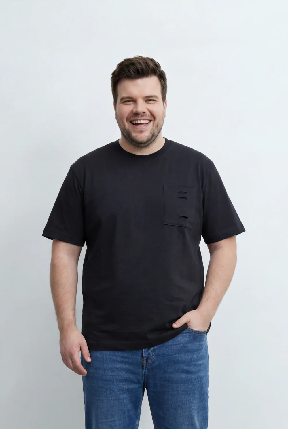 Men’s Tomato Store Big Size T-Shirt Utility Inspired Chest Pocket And Distressed Detail - Image 5