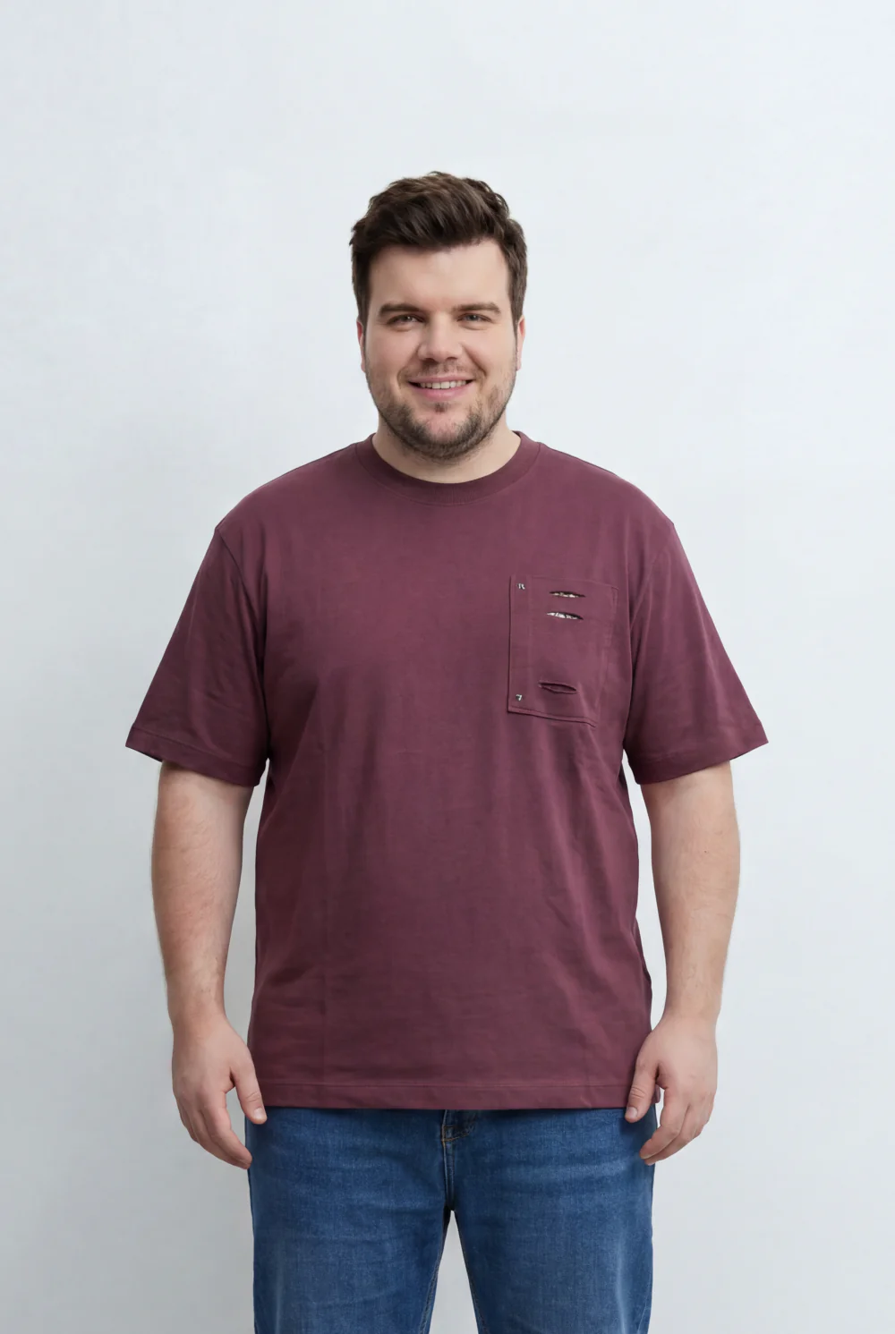 Men’s Tomato Store Big Size T-Shirt Utility Inspired Chest Pocket And Distressed Detail - Image 9