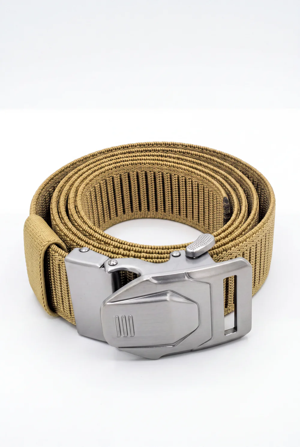 Men’s Tomato Store Blade Clip Web Belt With Ribbed Basket Weave Pattern Raised Inner Grip Texture Metallic Quick Release Buckle - Image 10
