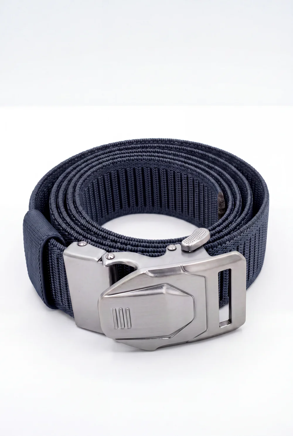 Men’s Tomato Store Blade Clip Web Belt With Ribbed Basket Weave Pattern Raised Inner Grip Texture Metallic Quick Release Buckle - Image 13