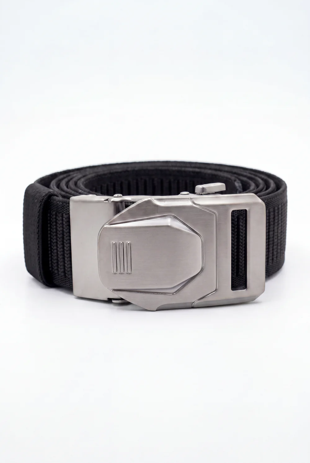 Men’s Tomato Store Blade Clip Web Belt With Ribbed Basket Weave Pattern Raised Inner Grip Texture Metallic Quick Release Buckle - Image 5