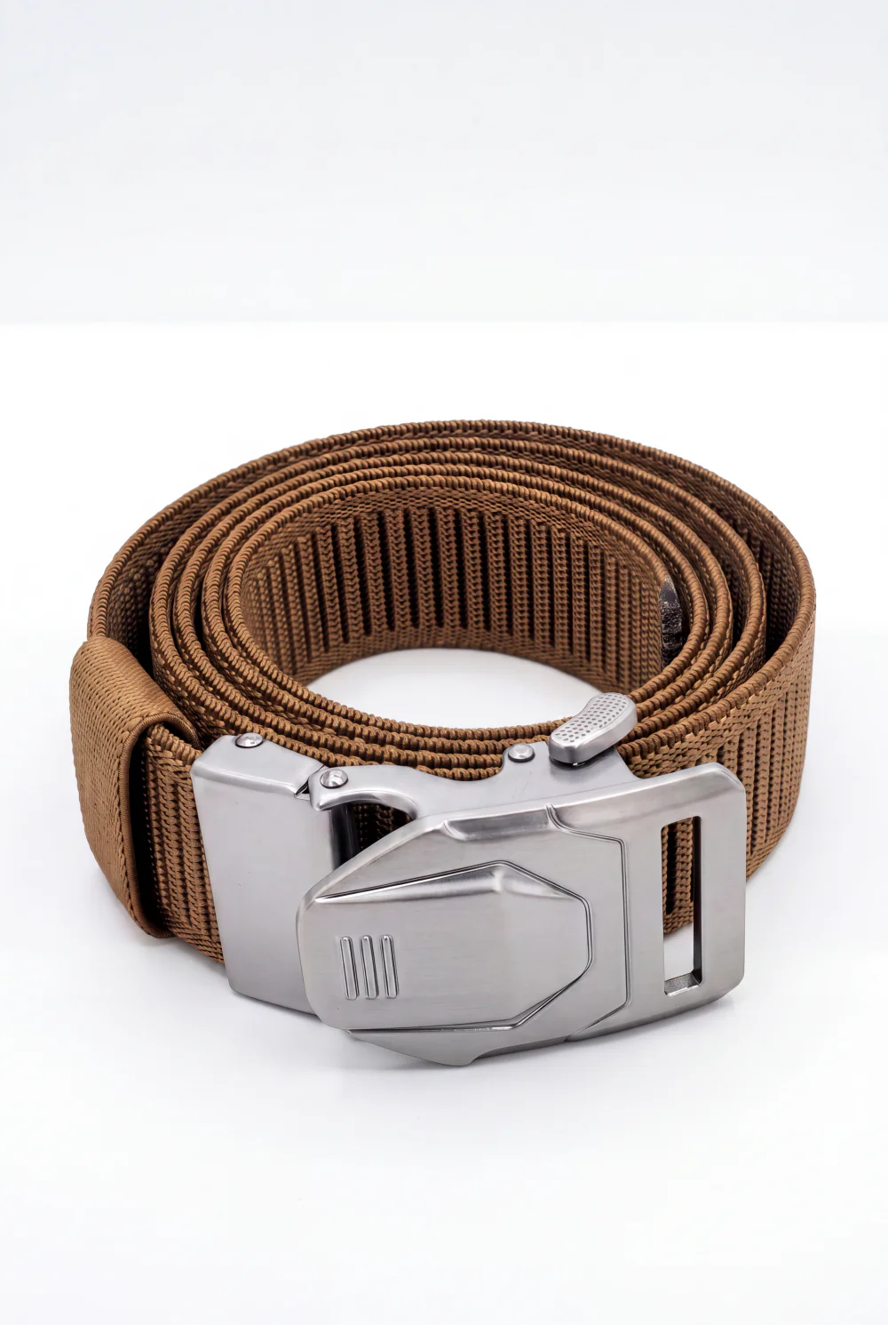 Men’s Tomato Store Blade Clip Web Belt With Ribbed Basket Weave Pattern Raised Inner Grip Texture Metallic Quick Release Buckle - Image 7