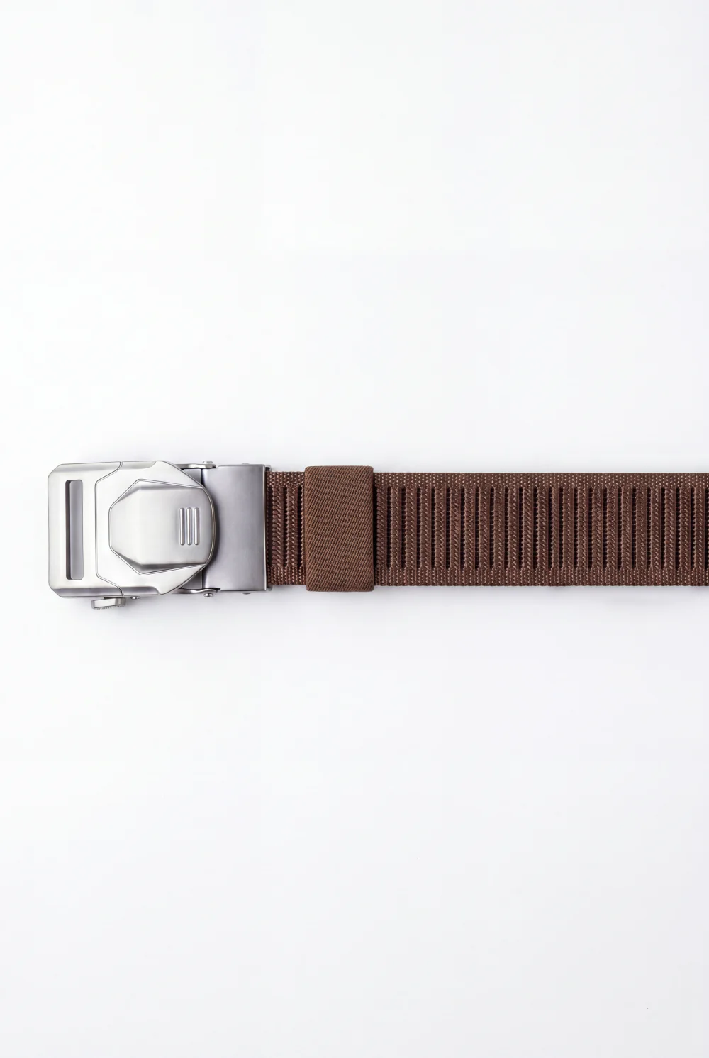 Men’s Tomato Store Blade Clip Web Belt With Ribbed Basket Weave Pattern Raised Inner Grip Texture Metallic Quick Release Buckle - Image 9