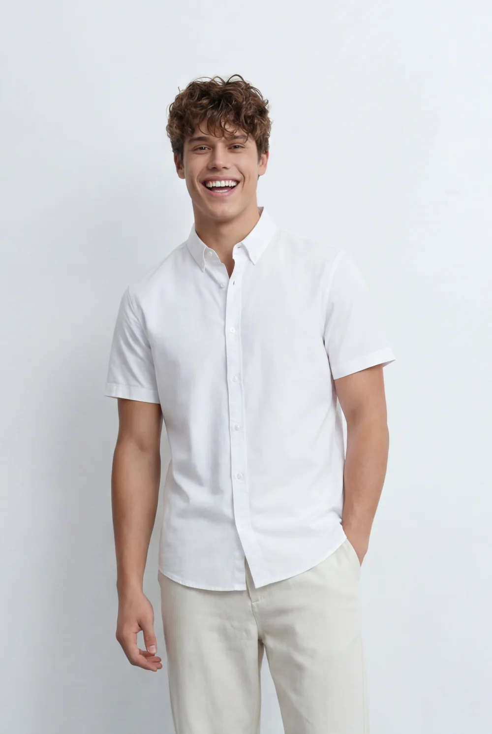 Men’s Tomato Store Button Down Shirt Classic Collar Design Short Sleeves Tailored Regular Fit - Image 13