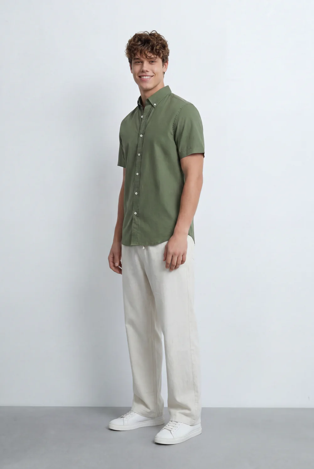 Men’s Tomato Store Button Down Shirt Classic Collar Design Short Sleeves Tailored Regular Fit - Image 23