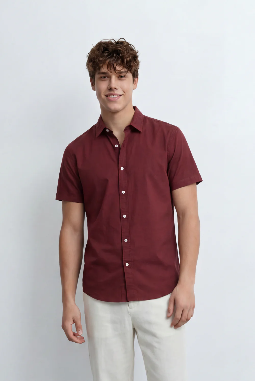 Men’s Tomato Store Button Down Shirt Classic Collar Design Short Sleeves Tailored Regular Fit - Image 25