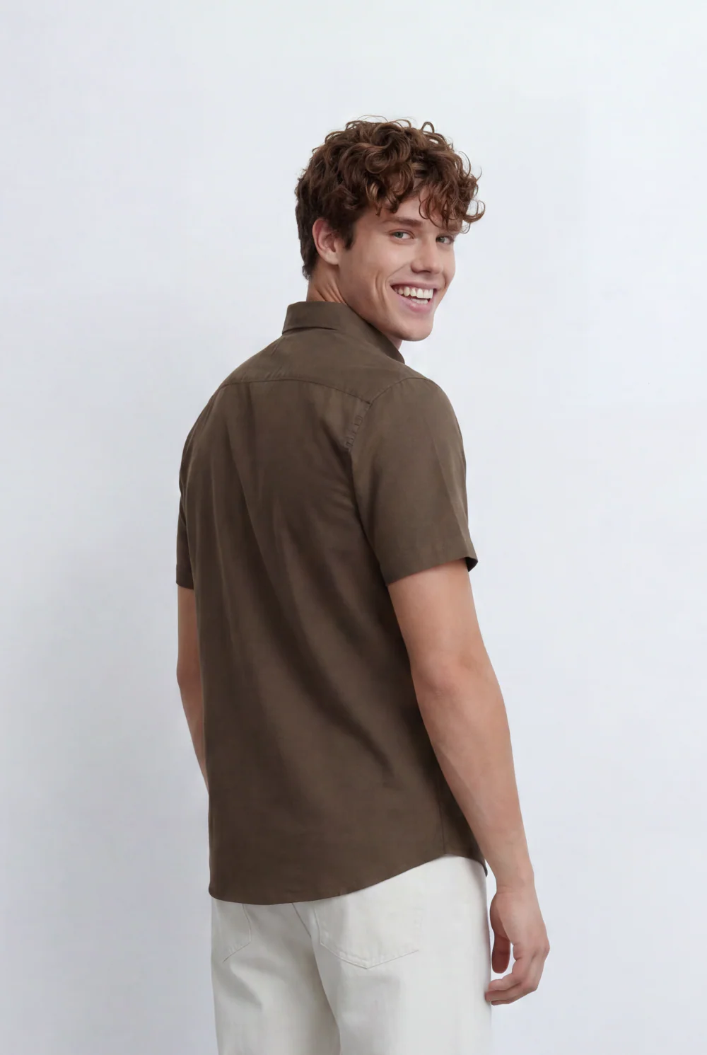 Men’s Tomato Store Button Down Shirt Classic Collar Design Short Sleeves Tailored Regular Fit - Image 6