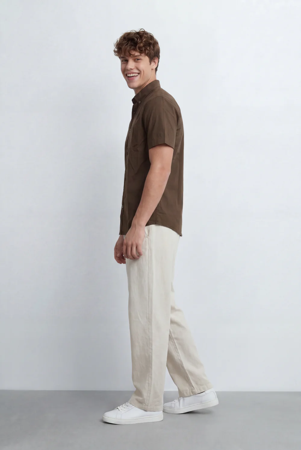 Men’s Tomato Store Button Down Shirt Classic Collar Design Short Sleeves Tailored Regular Fit - Image 7